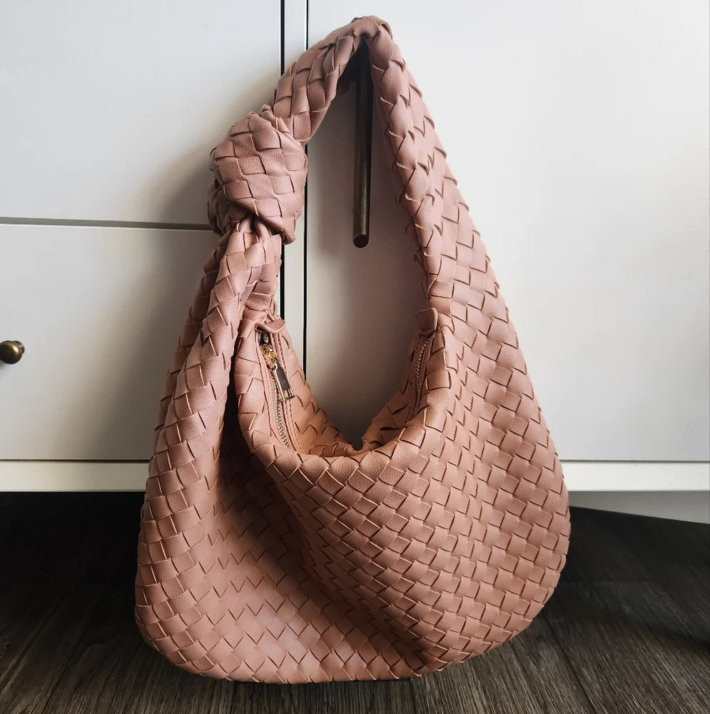 Urban Expressions Pink Woven Hobo Bag